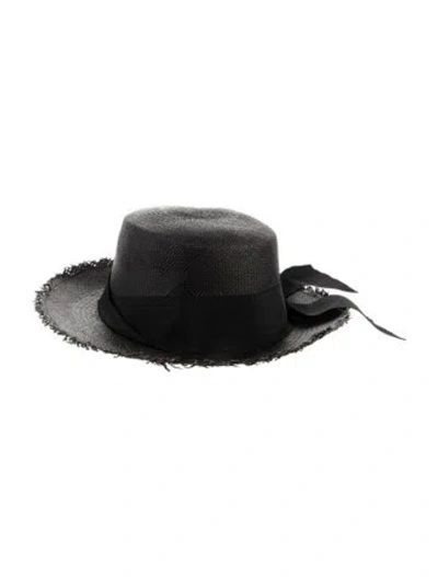 Pre-owned Sensi Studio Pattern Print Summer Hat In Black