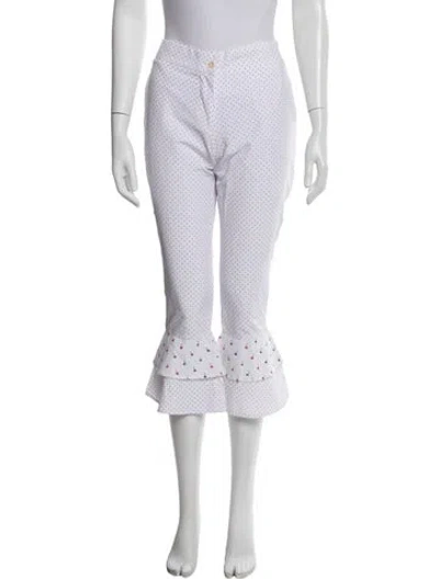 Pre-owned Sensi Studio Polka Dot Print Wide Leg Pants In Red