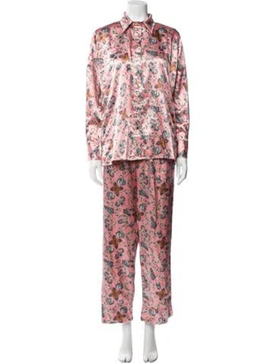 Pre-owned Sensi Studio Printed Pant Set In Pink