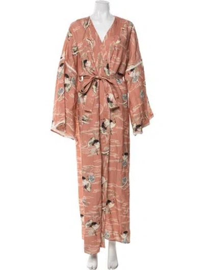 Pre-owned Sensi Studio Printed Robe W/ Tags In Multicolor