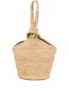 Sensi Studio Pull-through Raffia Bag In Neutral