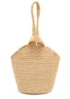 Sensi Studio Pullthrough Mini Raffia Top Handle Bag