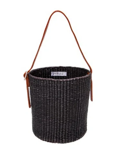 Pre-owned Sensi Studio Raffia Bucket Bag In Blue