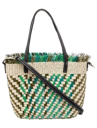 Pre-owned Sensi Studio Raffia Bucket Bag In Blue