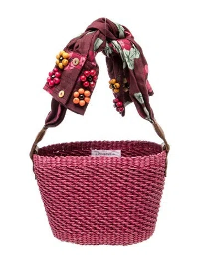 Pre-owned Sensi Studio Raffia Bucket Bag In Multicolor