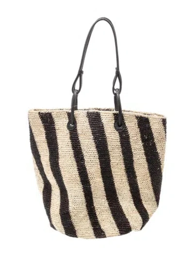 Pre-owned Sensi Studio Raffia Bucket Bag In Neutrals