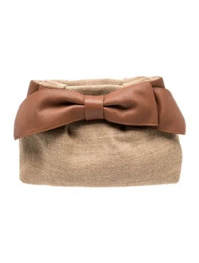 Pre-owned Sensi Studio Raffia Clutch In Brown/neutrals