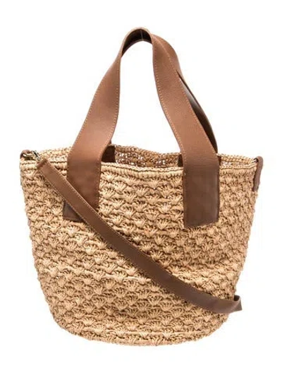 Pre-owned Sensi Studio Raffia Crossbody Bag In Neutrals