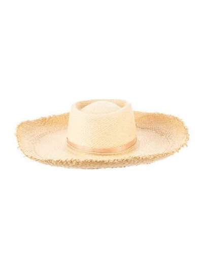 Pre-owned Sensi Studio Raffia Dumont Hat In Neutral