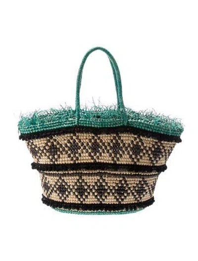 Pre-owned Sensi Studio Raffia Minaudière In Neutral