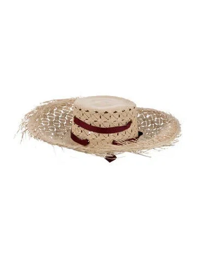Pre-owned Sensi Studio Raffia Straw Wide Brim Hat In Neutrals