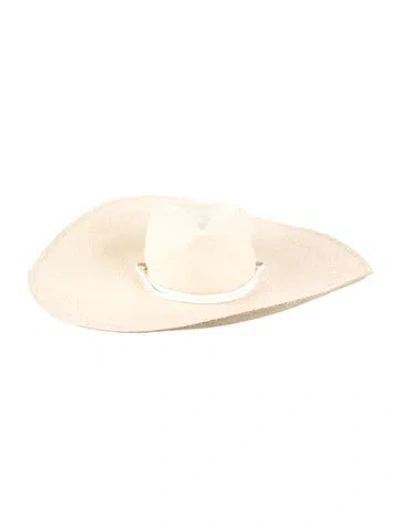 Pre-owned Sensi Studio Raffia Straw Wide Brim Hat In Neutrals