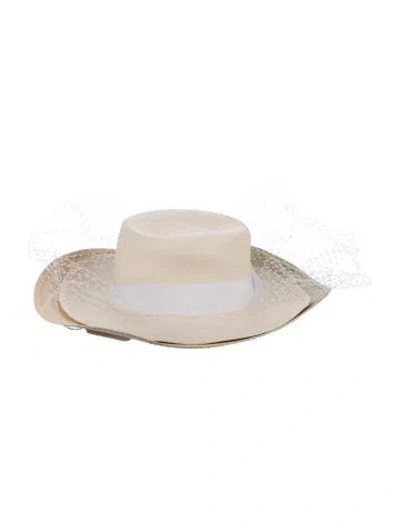 Pre-owned Sensi Studio Raffia Straw Wide Brim Hat  W/tags In Neutrals