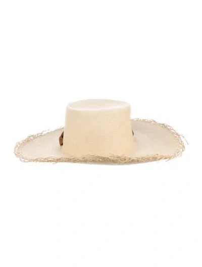 Pre-owned Sensi Studio Raffia Sun Hat In Neutral