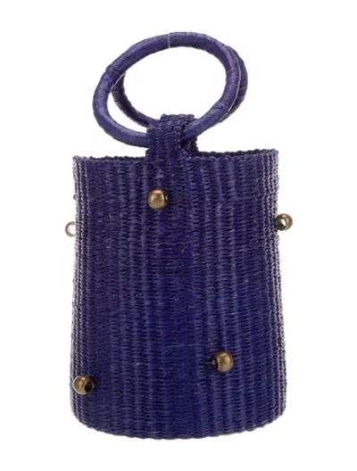 Pre-owned Sensi Studio Raffia Top Handle Bag In Blue