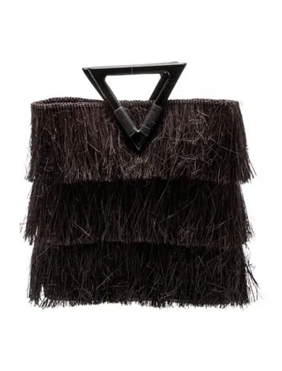 Pre-owned Sensi Studio Raffia Top Handle Bag In Brown