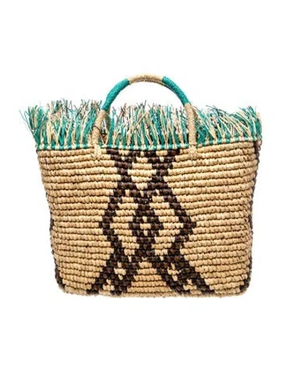 Pre-owned Sensi Studio Raffia Top Handle Bag In Neutrals