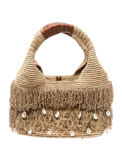 Pre-owned Sensi Studio Raffia Top Handle Bag In Neutrals