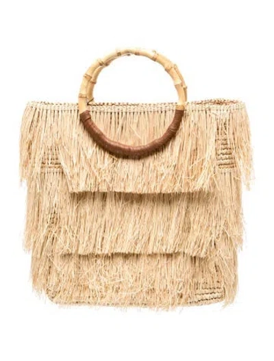 Pre-owned Sensi Studio Raffia Top Handle Bag In Neutrals