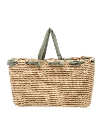 Pre-owned Sensi Studio Raffia Top Handle Bag In Neutrals