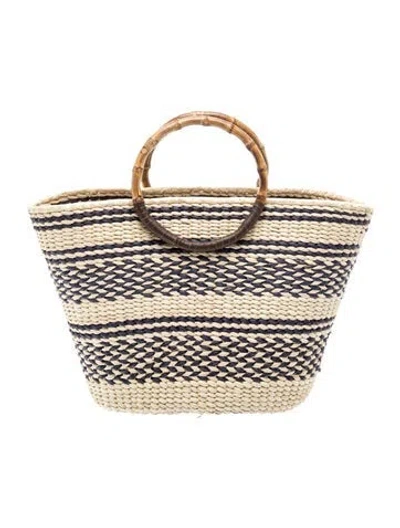 Pre-owned Sensi Studio Raffia Top Handle Bag In Neutrals