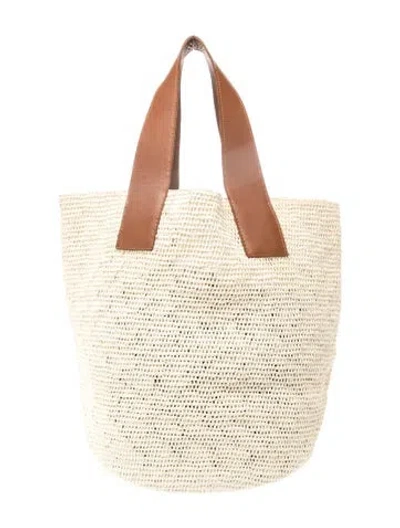 Pre-owned Sensi Studio Raffia Tote In Neutrals