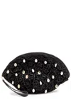 Sensi Studio Seashell Embellished Straw Clutch