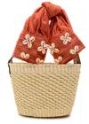 Sensi Studio Shell Sleeve Mini Straw Basket Bag