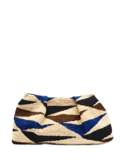 SENSI STUDIO SISAL PATTERNED CLUTCH BAG