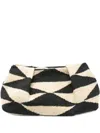 Sensi Studio Small Sisal Geometric Clutch Bag In Neutral
