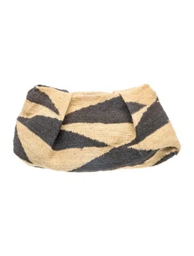 Pre-owned Sensi Studio Straw Clutch In Neutrals