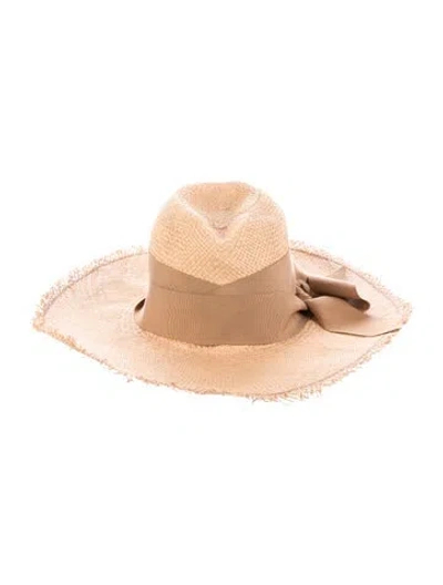 Pre-owned Sensi Studio Straw Floppy Hat In Neutral