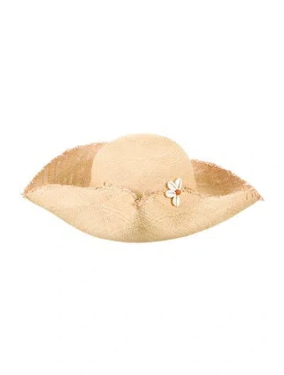 Pre-owned Sensi Studio Straw Hat With Flower In Neutral