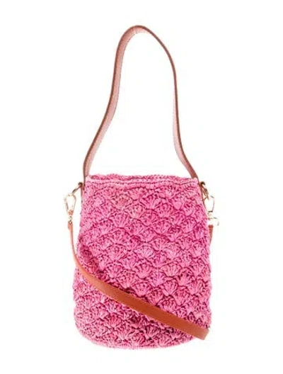 Pre-owned Sensi Studio Straw Messenger Bag In Pink