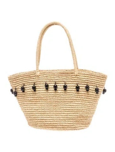 Pre-owned Sensi Studio Straw Shoulder Bag In Neutral