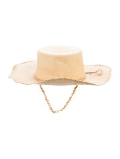 Pre-owned Sensi Studio Straw Sun Had In Neutrals