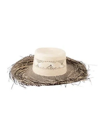Pre-owned Sensi Studio Straw Sun Hat In Black