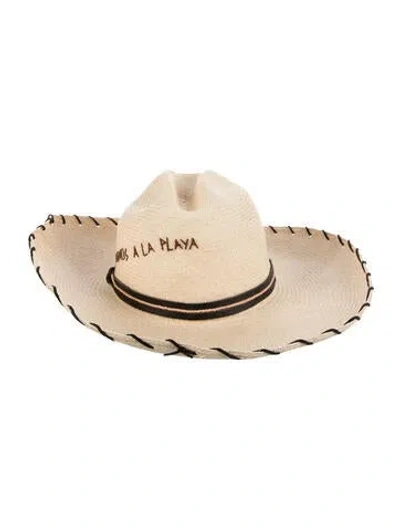 Pre-owned Sensi Studio Straw Sun Hat In Neutrals