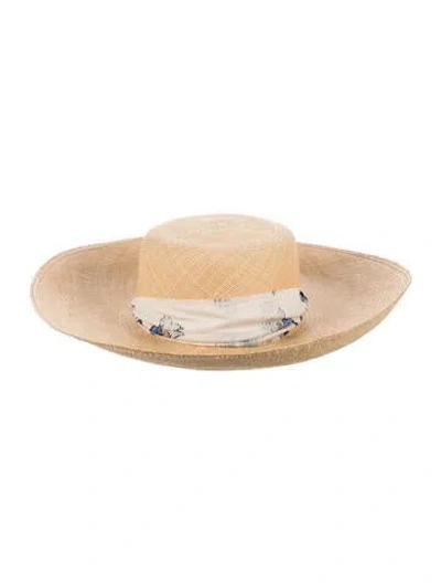 Pre-owned Sensi Studio Straw Sun Hat In Neutrals
