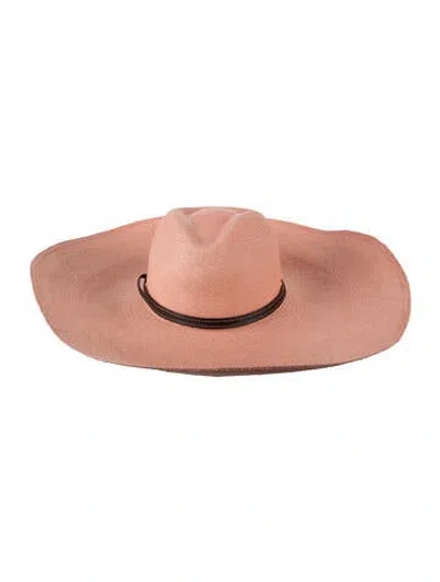Pre-owned Sensi Studio Straw Sun Hat In Pink