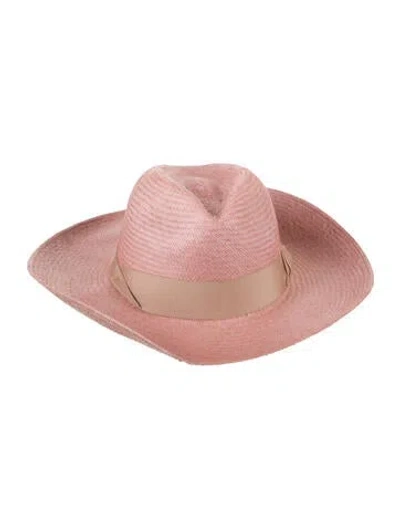 Pre-owned Sensi Studio Straw Sun Hat In Pink