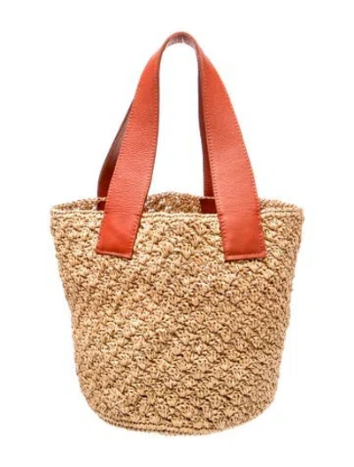 Pre-owned Sensi Studio Straw Top Handle Bag In Neutrals
