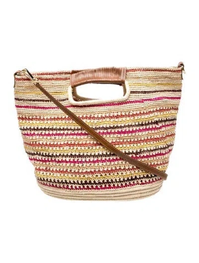 Pre-owned Sensi Studio Straw Top Handle Bag In Neutrals