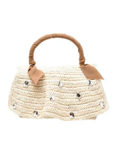 Pre-owned Sensi Studio Straw Top Handle Bag W/ Tags In Neutrals