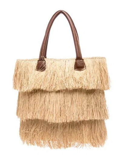 Pre-owned Sensi Studio Straw Tote In Brown