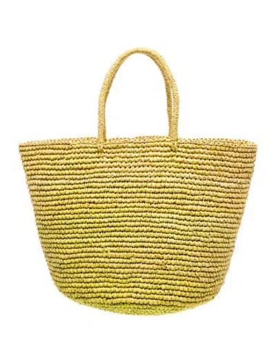 Pre-owned Sensi Studio Straw Tote In Green