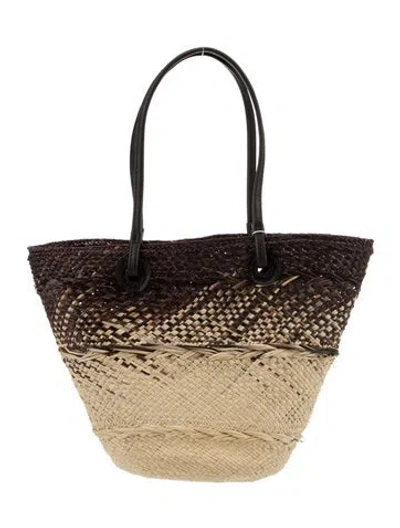 Pre-owned Sensi Studio Straw Tote In Neutral