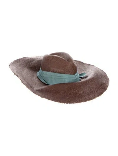Pre-owned Sensi Studio Straw Woven Wide Brim Sun Hat In Multi