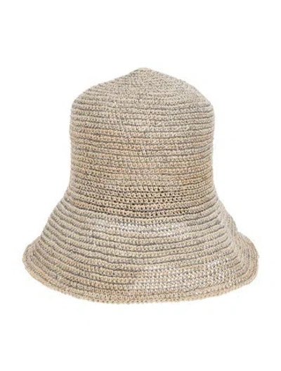 Pre-owned Sensi Studio Sun Hat In Grey/metallic