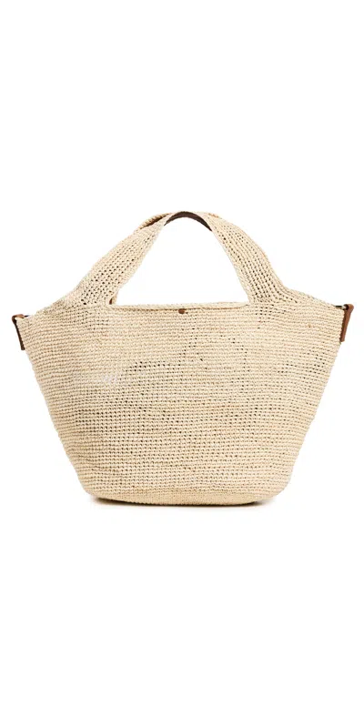 Sensi Studio Travel Crossbody Bag Natural Straw/camel Leather